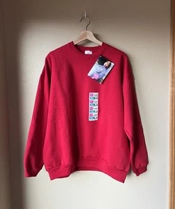 Vintage Hanes Her Way Sweatshirt Crewneck Pullover Women’s XL Red DEADSTOCK 90’s - Picture 1 of 12