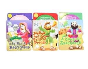 BIBLE STORY BOARD BOOKS WITH SONGS AND STORY CD - SET OF 3 - NEW!! - Foto 1 di 2