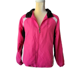 Wilson Sporting Goods Women's Track Jacket Pink, Black, & White Size Large - Picture 1 of 7