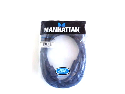 Manhattan SVGA Monitorkabel 3 meter Verlängerung MH cbi HD 15 M -F w/core Blk - Bild 1 von 4