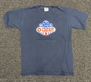 Vintage 1990s Oasis Band Box Logo Shirt Medium All Sport Rare - Picture 1 of 2