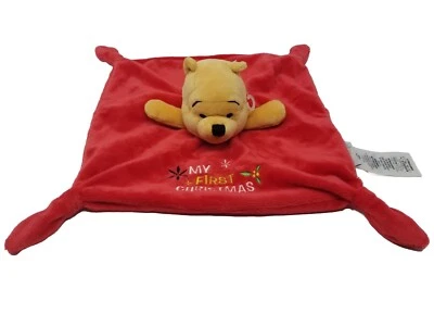 Disney Baby Winnie Pooh Bear My First Christmas Plush Lovey Security Blanket Toy - Image 1 of 4