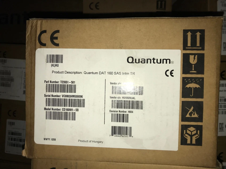Quantum DAT160 Internal 80GB/160GB SAS Data Tape Drive TE5551-501 CD160NH-SB - Image 1 of 1