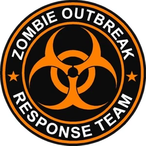 Adesivo casco decalcomania cappello rigido squadra risposta epidemia zombie arancione 2" ZORT morto - Foto 1 di 1