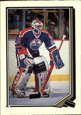 1987-88 O-Pee-Chee Stickers Oilers Hockey Card #85 Grant Fuhr