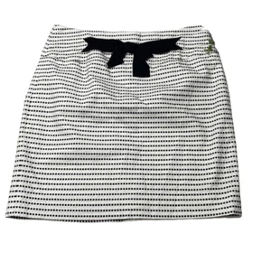 Ann Taylor minigonna strutturata con fiocco davanti nero/bianco taglia 2 - Foto 1 di 11