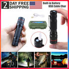 Powerful 1200000LM Zoomable LED Flashlight 3 Modes Torch Camping Lamp+USB Cable