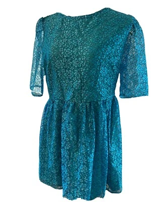 Mini vestido de encaje floral verde azulado talla EE. UU. 12 de ASOS Foto 1 de 4