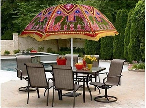 Paraguas de jardín indio hecho a mano para boda fiesta protección solar sombrilla grande - Imagen 1 de 5