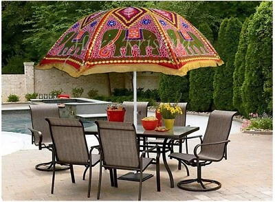 Guarda-sol indiano feito à mão festa de casamento jardim guarda-sol grande - Imagem 1 de 4