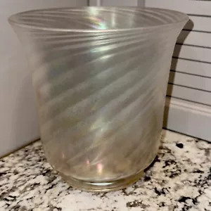 Steuben SWIRL VASE Verre de Soie Iridescent Frederic Steuben 1930’s 7”X7” - Picture 1 of 7