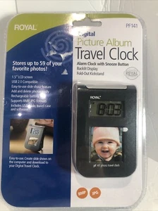 Royal Digital Travel Clock Picture Photo Album PF141 39103T ALARM SNOOZE  - Picture 1 of 24