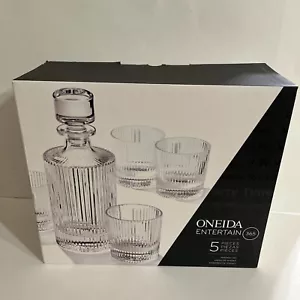 Oneida Wallingford 5 Piece Whiskey Set, 5 Count, Clear - Picture 1 of 5