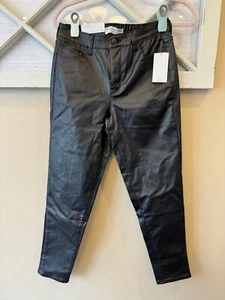 NWT Social Standard By Sanctuary Womens Sz 8 BlacFaux Leather Ankle Skinny Pants - Picture 1 of 10