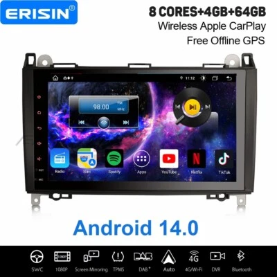 9" Android 14 Autoradio GPS Mercedes A/B Klasse W169 Sprinter Viano Vito Crafter - Bild 1 von 4