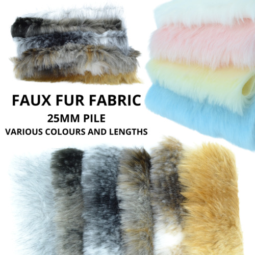 Faux Fur Fabric 25mm Pile - Luxury Teddy Bear & Animal Furs - Toy Making & Craft