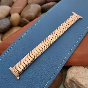 Classic 12k Rose Gold-Filled Expansion JB Champion USA 1950s Vintage Watch Band - Picture 1 of 6