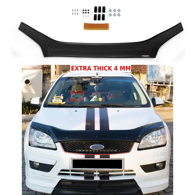 Hood Deflector Guard Fits Ford Focus 2005-2008 Bug Shield Bonnet Protector Black - Imagem 1 de 4