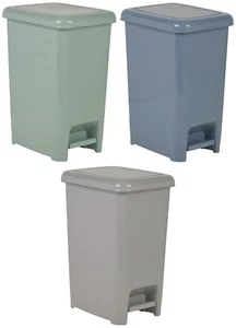 Plastic Pedal Bin with Lid Slim Kitchen Bedroom Bathroom Toilet Rubbish Dustbin - Picture 1 of 28