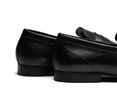 H by HUDSON Black Leather Bolton Saddle Loafers MENS SIZE 12 - Изображение 1 из 4