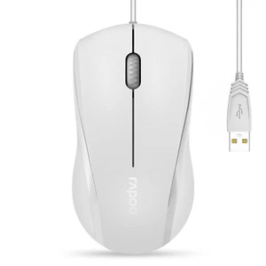 RAPOO N1600 Silent Wired Optical Mouse 1000 DPI Computer Mice for PC Laptop - Picture 1 of 13