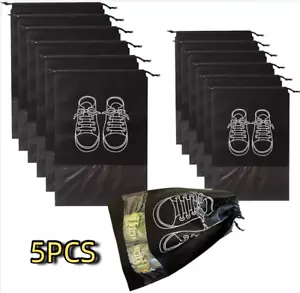 5pcs Shoes Storage Bags Travel Daily Shoe Bag Large Non-Woven Drawstring - Picture 1 of 11
