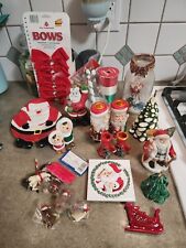 Vintage Christmas Twenty-Two Piece Decorations Planter, Candle Holders, ETC