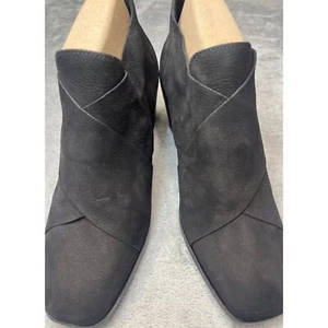 Botín Eileen Fisher negro Walt Cross correa cuero nobuck tacón bloque mujer 7,5 - Imagen 1 de 6