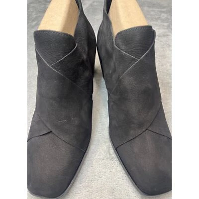 Botín Eileen Fisher negro Walt Cross correa cuero nobuck tacón bloque mujer 7,5 Foto 1 de 4