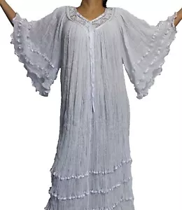 Verschiedene Farben Hippie Gaze Häkelkleid Mexikanisches Kleid 60er Retro Engel Kleid - Bild 1 von 18