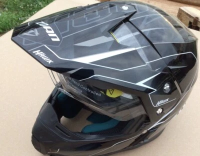 Шлем Zoan с автоматической синхронизацией двойной спортивный Hawk глянцевый черный/серебристый XXXL - Изображение 1 из 4