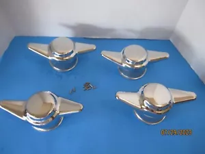 4 WESTERN 2 BAR "DOME" SPINNERS CAPS CENTER / 5 LUG TURBINE 3 1/8 OD - Picture 1 of 2