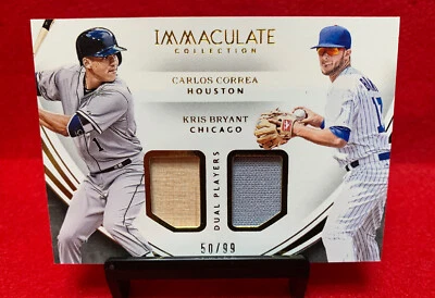Carlos Correa & Kris Bryant Dual GU Relics #/99 ~ 2016 Panini Immaculate~Astros - Image 1 of 3
