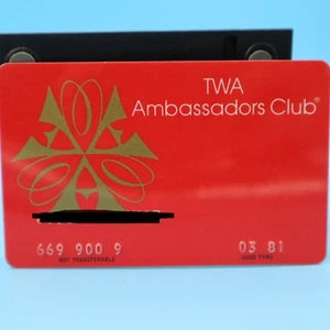 TWA AMBASSADORS CLUB Credit Card Vintage CARD exp 1981 - more listed - Picture 1 of 2