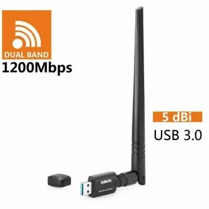 Dual Band 2.4/5Ghz 1200Mbps Wireless WiFi Network USB Adapter w/Antenna 802.11AC - Picture 1 of 5