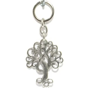 Portachiavi con ALBERO DELLA VITA Portafortuna da Donna Uomo Ciondolo BOMBONIERA - Foto 1 di 3