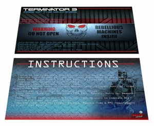Stern Terminator 3 (T3) Pinball Custom Apron Instruction Cards v1 - Picture 1 of 1