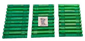 30 Lincoln Log Green Color Half Round Flats 4.5" Base Wood Parts - Picture 1 of 3