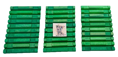 30 Lincoln troncos color verde semi redondos planos base 4,5" piezas de madera Foto 1 de 3