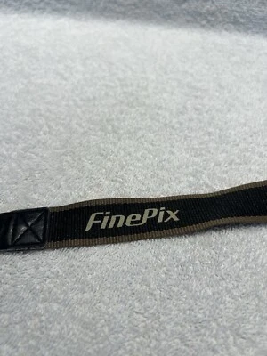 Fujifilm FinePix 48" x 1" Black Canvas Camera Neck/Shoulder Strap w/Tan Stripe - Image 1 of 4