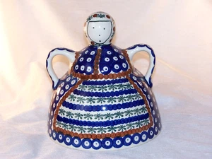 Bunzlau Keramik Käseglocke, Pfauenauge-Dekor, H. 20 cm, D. 19 cm, TOP/neuwertig - Bild 1 von 6