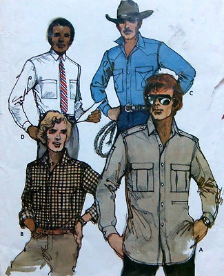 * Vintage 6751 Robert Stock Mens Western Shirts Pattern  sz 40  UNCUT  - Image 1 of 3