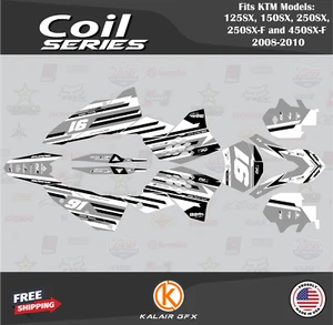 Graphics Kit for KTM 125SX 150SX and 250SX (2008-2010) Coil - WHITE - Picture 1 of 6