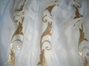 NUOVE tende moderne e di alta qualità tessuto piombo bianco/oro/argento merce al metro - Foto 1 di 4