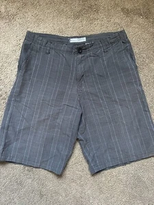 Ezekiel Pre-owned Mens Size 33 Gray Striped Chino Shorts - Picture 1 of 3
