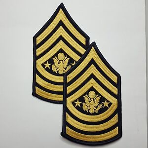 1 PAAR U.S. ARMY SERGEANT MAJOR OF THE ARMY BLUE DRESS UNIFORM RANK AUFNÄHER PAT