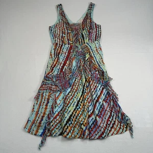 Abito donna Sundance 100% seta avana senza maniche con volant taglia 4 multicolore - Foto 1 di 12