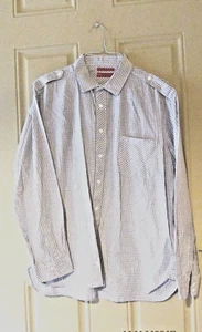 Alfani Mens Fitted Dress Shirt XL Plaid gray black white taupe - Picture 1 of 5