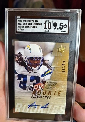 2009SPxRookie Signatures Gold 046/299Gartrell Johnson #127RookieSgGC 9.5 10 Auto - Image 1 of 4