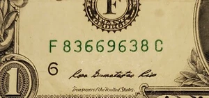 Bookends near radar repeater fancy serial number 1 one dollar bill note frn - Picture 1 of 3